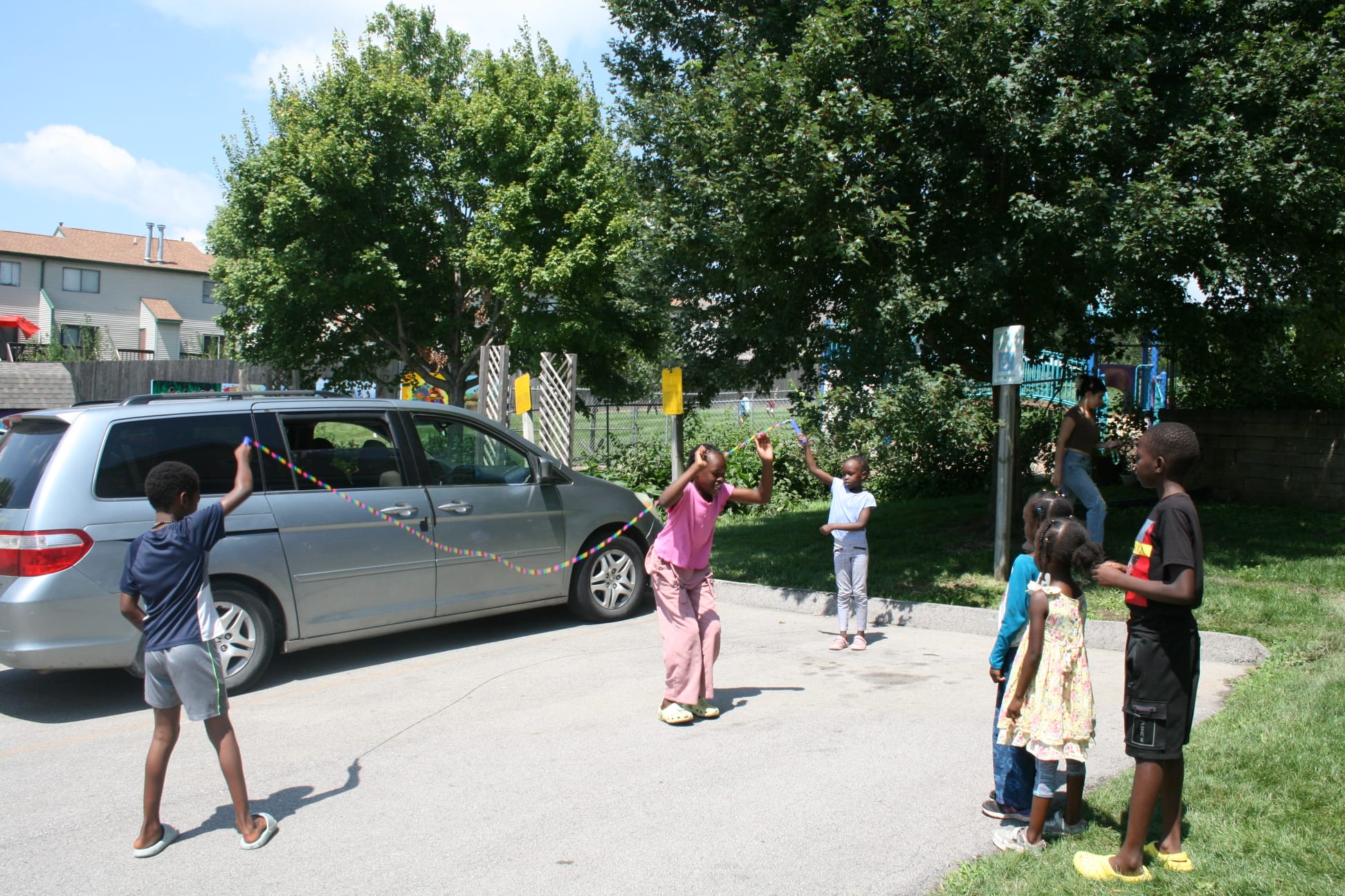 Kids jumping rope